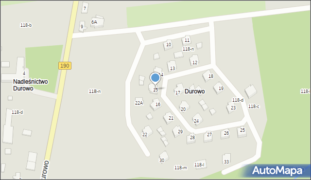 Wągrowiec, Durowo, 15, mapa Wągrowiec