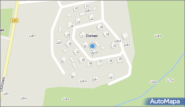 Wągrowiec, Durowo, 24, mapa Wągrowiec