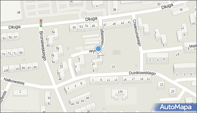 Wałbrzych, Dunikowskiego Ksawerego, 12, mapa Wałbrzycha