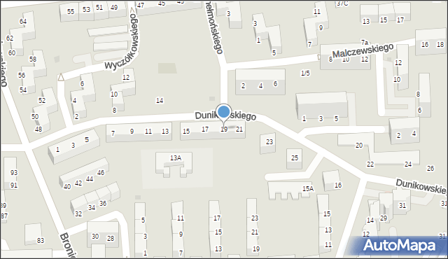 Wałbrzych, Dunikowskiego Ksawerego, 19, mapa Wałbrzycha