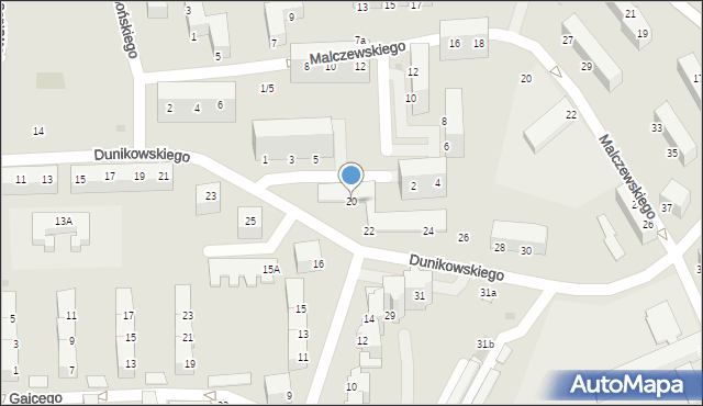 Wałbrzych, Dunikowskiego Ksawerego, 20, mapa Wałbrzycha