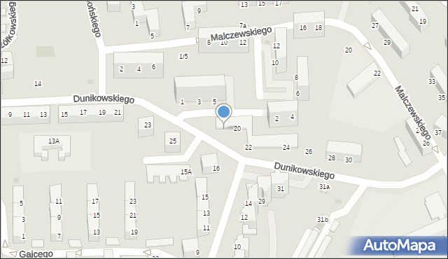 Wałbrzych, Dunikowskiego Ksawerego, 20a, mapa Wałbrzycha