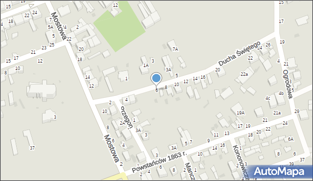 Warka, Ducha Świętego, 6, mapa Warka