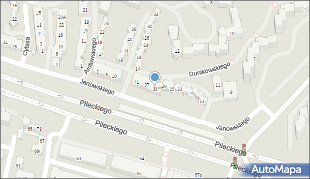 Warszawa, Dunikowskiego Ksawerego, 33, mapa Warszawy