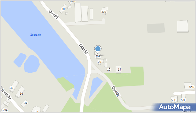 Warszawa, Dumki, 20A, mapa Warszawy
