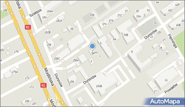 Warszawa, Duninów, 3A, mapa Warszawy