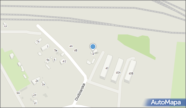 Warszawa, Dudziarska, 4, mapa Warszawy