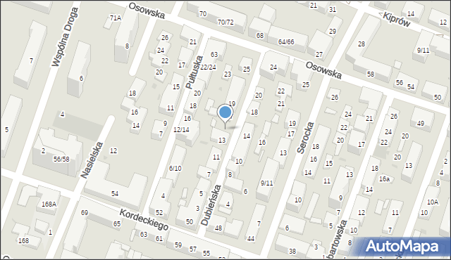 Warszawa, Dubieńska, 15, mapa Warszawy