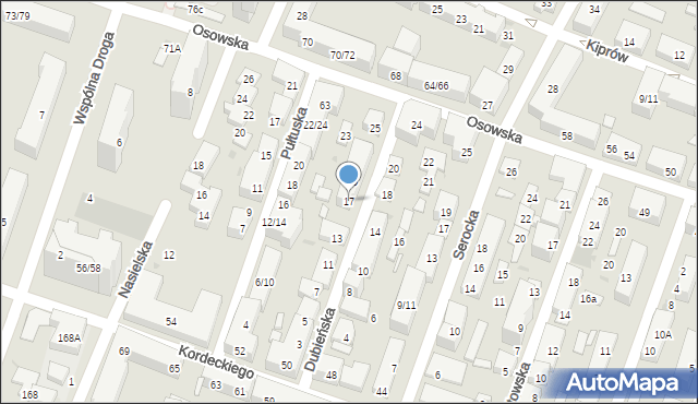 Warszawa, Dubieńska, 17, mapa Warszawy