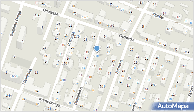 Warszawa, Dubieńska, 18, mapa Warszawy