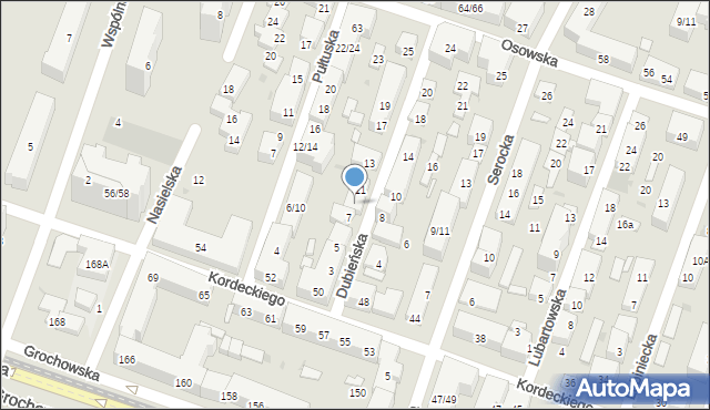 Warszawa, Dubieńska, 9, mapa Warszawy