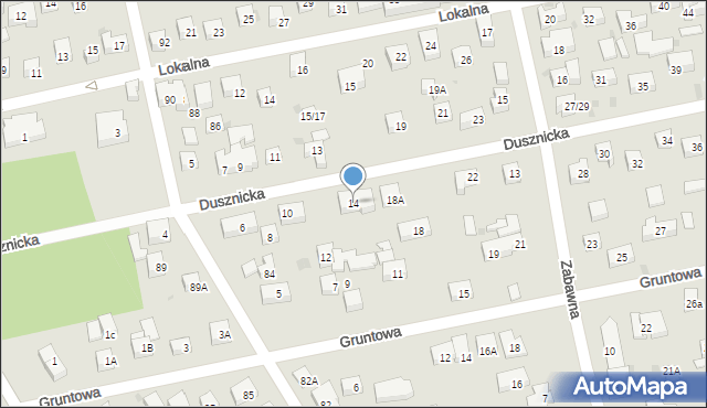 Warszawa, Dusznicka, 14, mapa Warszawy