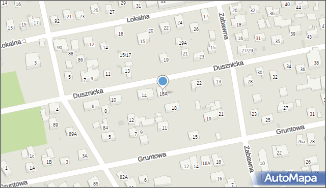 Warszawa, Dusznicka, 18A, mapa Warszawy