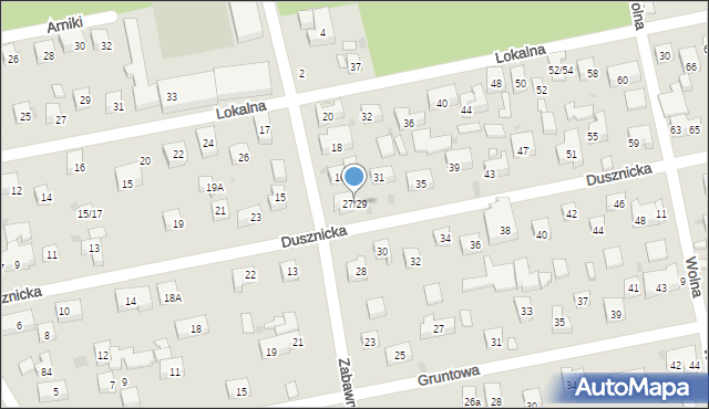 Warszawa, Dusznicka, 27/29, mapa Warszawy