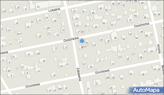 Warszawa, Dusznicka, 28, mapa Warszawy