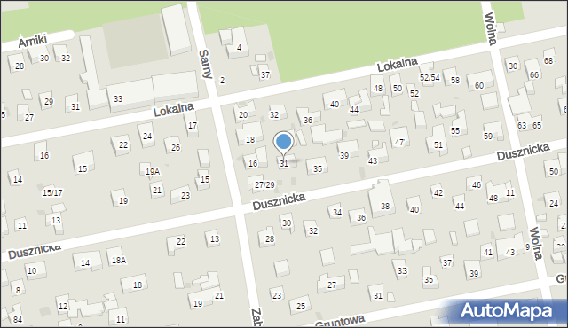 Warszawa, Dusznicka, 31, mapa Warszawy