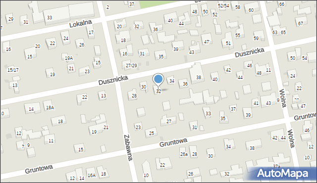 Warszawa, Dusznicka, 32, mapa Warszawy