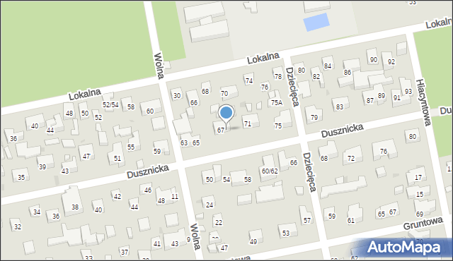 Warszawa, Dusznicka, 69, mapa Warszawy