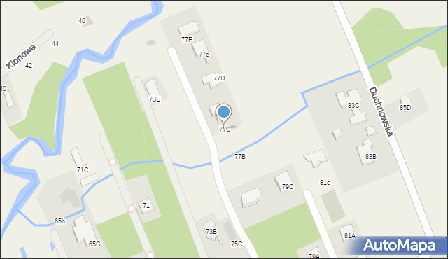 Wiązowna, Duchnowska, 77C, mapa Wiązowna