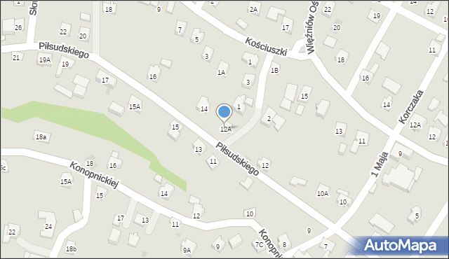 Wilamowice, Dunata Józefa, 12A, mapa Wilamowice