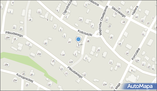 Wilamowice, Dunata Józefa, 3, mapa Wilamowice