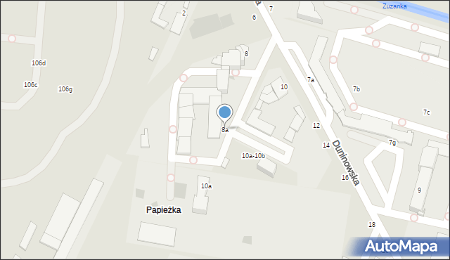 Włocławek, Duninowska, 8a, mapa Włocławka