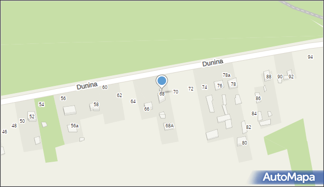 Wola Rafałowska, Dunina Teodora, 68, mapa Wola Rafałowska