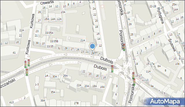 Wrocław, Dubois Stanisława, 19, mapa Wrocławia