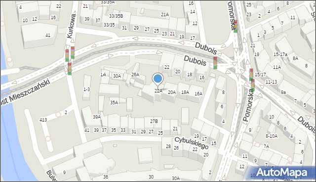 Wrocław, Dubois Stanisława, 22A, mapa Wrocławia