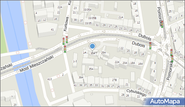 Wrocław, Dubois Stanisława, 30A, mapa Wrocławia