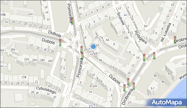 Wrocław, Dubois Stanisława, 11-13, mapa Wrocławia