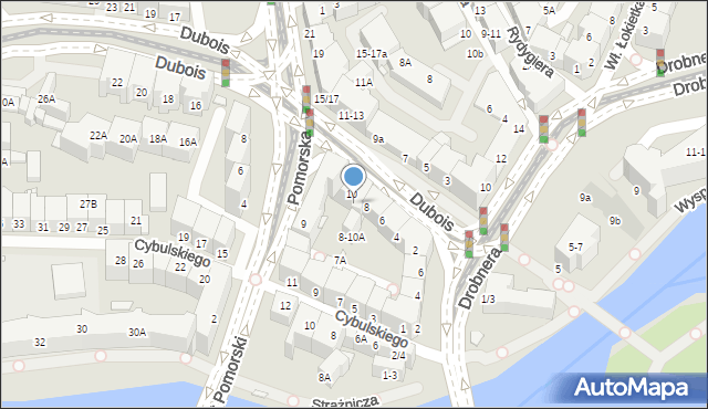 Wrocław, Dubois Stanisława, 8-10, mapa Wrocławia