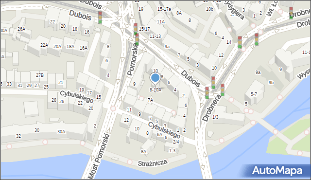 Wrocław, Dubois Stanisława, 8-10A, mapa Wrocławia