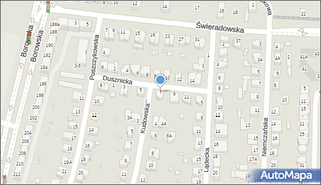 Wrocław, Dusznicka, 7, mapa Wrocławia