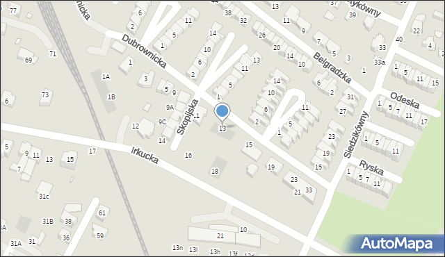 Wrocław, Dubrownicka, 13, mapa Wrocławia