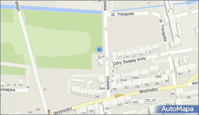 Zabrze, Dubiela Pawła, 3A, mapa Zabrza