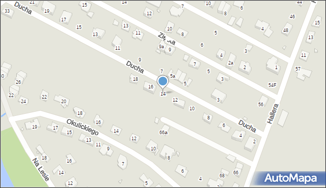 Zabrze, Ducha Bronisława, gen., 14, mapa Zabrza