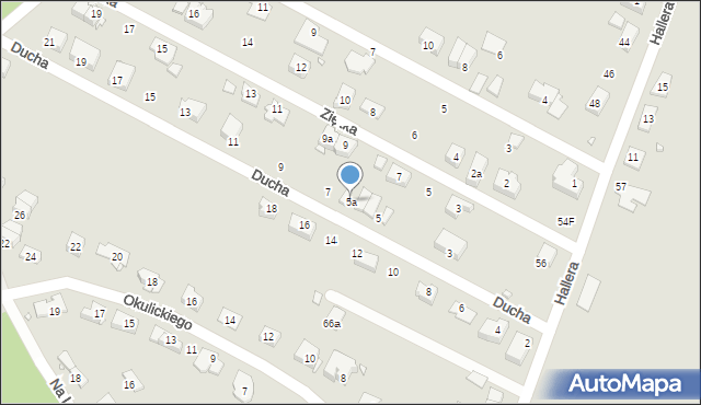 Zabrze, Ducha Bronisława, gen., 5a, mapa Zabrza