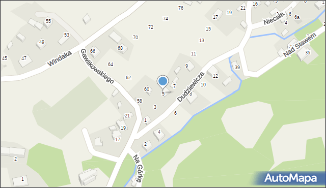 Zalas, Dudziewicza W., 5, mapa Zalas