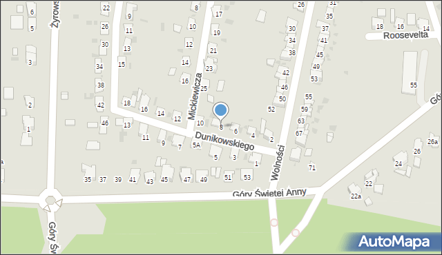 Zdzieszowice, Dunikowskiego Ksawerego, 8, mapa Zdzieszowice