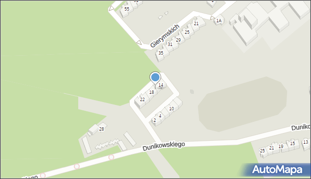 Zielona Góra, Dunikowskiego Ksawerego, 16, mapa Zielona Góra