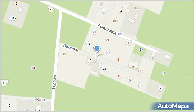 Adamów-Parcel, Dworska, 12, mapa Adamów-Parcel