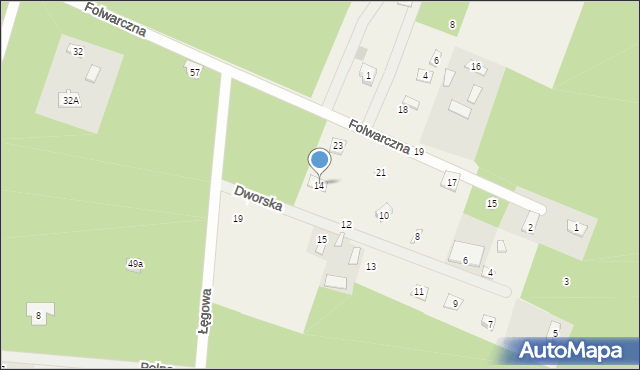 Adamów-Parcel, Dworska, 14, mapa Adamów-Parcel