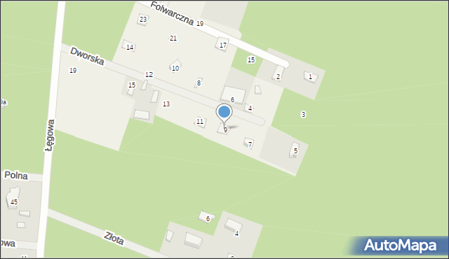Adamów-Parcel, Dworska, 9, mapa Adamów-Parcel