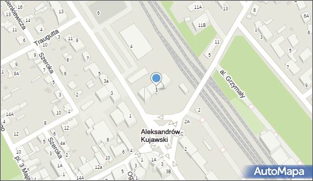 Aleksandrów Kujawski, Dworcowa, 1, mapa Aleksandrów Kujawski