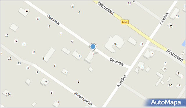 Augustów, Dworska, 1, mapa Augustów