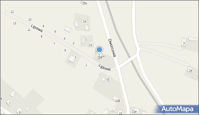 Babiak, Dworcowa, 22a, mapa Babiak