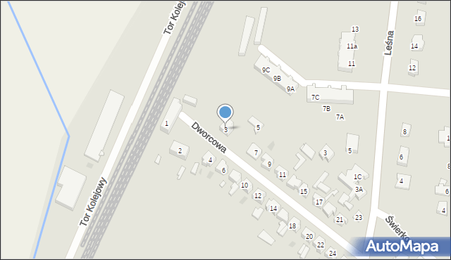 Babimost, Dworcowa, 3, mapa Babimost