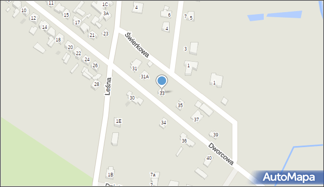 Babimost, Dworcowa, 33, mapa Babimost