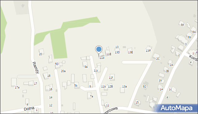 Bełk, Dworcowa, 11g, mapa Bełk